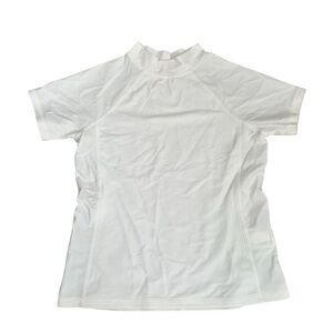 Lands' End Kids White Swim Rashguard